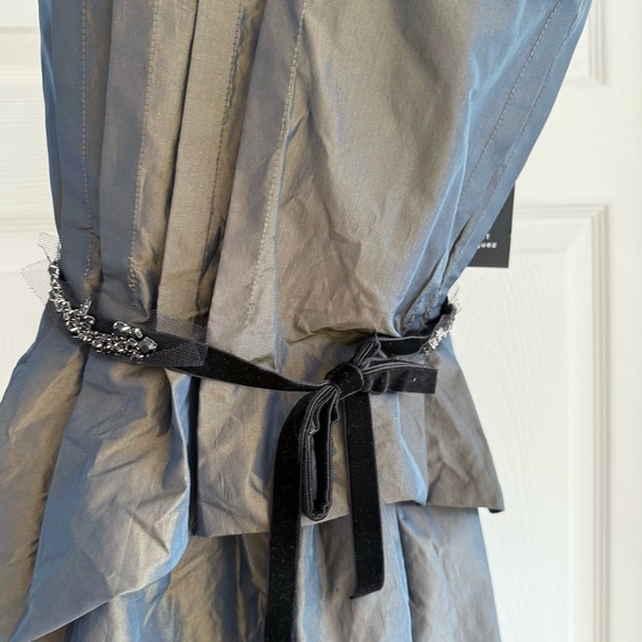 NWT ROBERT RODRIGUEZ Strapless Taffeta Embellished Peplum Cocktail Dress 4 - Picture 9 of 16